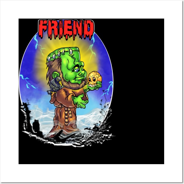 Monk  Frankenstein monster Wall Art by Biomek